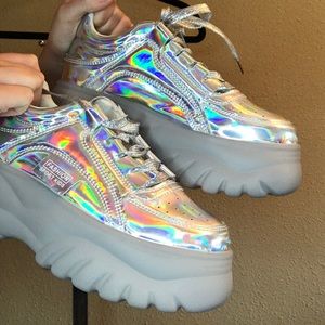 Holographic Platform Sneakers